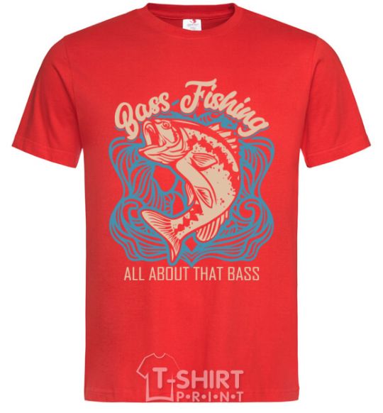 Men's T-Shirt Bass fishing red фото