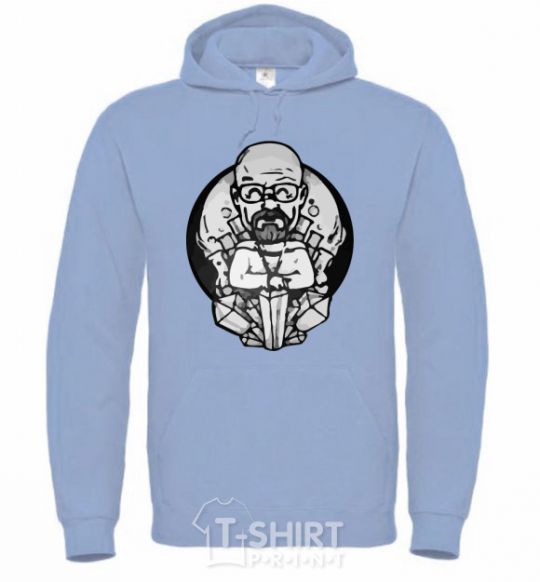 Men`s hoodie A sketch of Walter White sky-blue фото