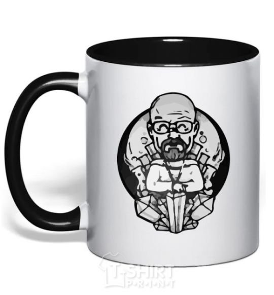 Mug with a colored handle A sketch of Walter White black фото