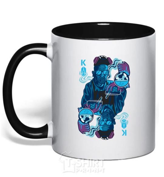 Mug with a colored handle Mr. Heisenberg black фото