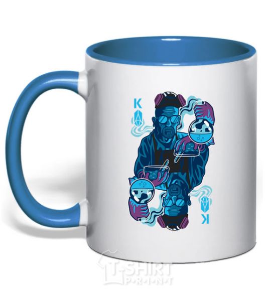 Mug with a colored handle Mr. Heisenberg royal-blue фото