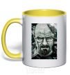 Mug with a colored handle Heisenberg yellow фото