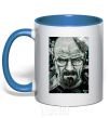 Mug with a colored handle Heisenberg royal-blue фото