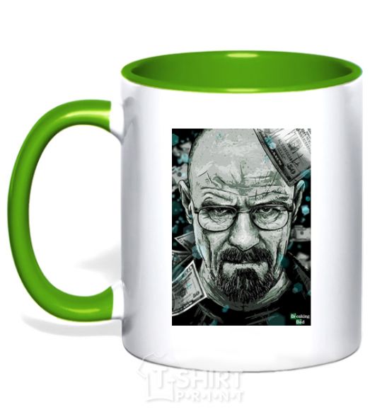 Mug with a colored handle Heisenberg kelly-green фото