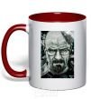 Mug with a colored handle Heisenberg red фото