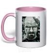 Mug with a colored handle Heisenberg light-pink фото
