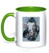 Mug with a colored handle BR BA art kelly-green фото