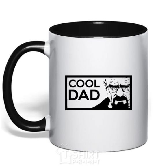 Mug with a colored handle Cool DAD black фото