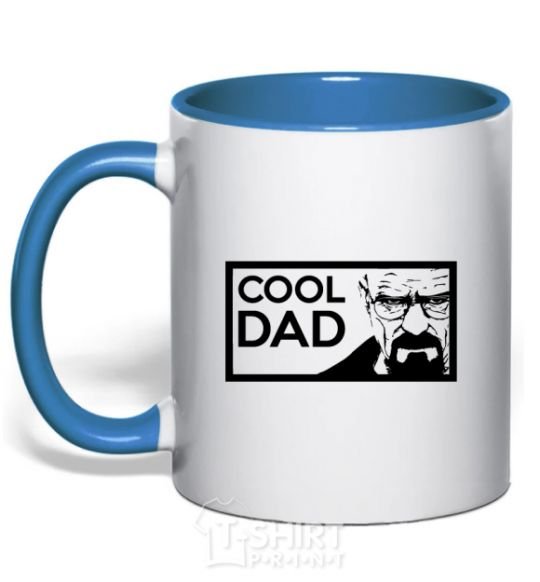 Mug with a colored handle Cool DAD royal-blue фото