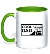 Mug with a colored handle Cool DAD kelly-green фото
