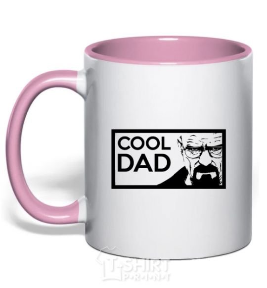 Mug with a colored handle Cool DAD light-pink фото