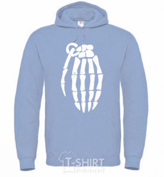 Men`s hoodie Pomegranate hand sky-blue фото