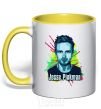 Mug with a colored handle Jessie Pinkman yellow фото