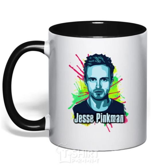 Mug with a colored handle Jessie Pinkman black фото