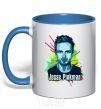 Mug with a colored handle Jessie Pinkman royal-blue фото