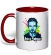 Mug with a colored handle Jessie Pinkman red фото
