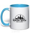 Mug with a colored handle Walter White respect Chemistry sky-blue фото