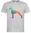 Men's T-Shirt A colored Doberman grey фото