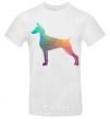 Men's T-Shirt A colored Doberman White фото