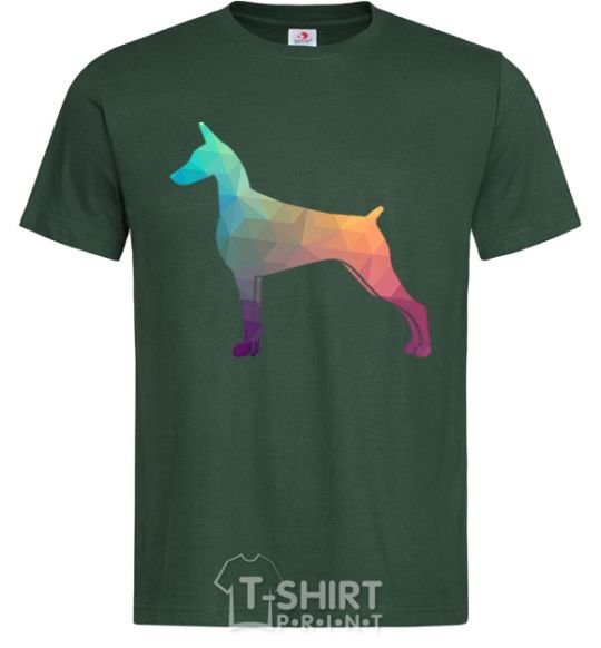 Men's T-Shirt A colored Doberman bottle-green фото