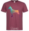 Men's T-Shirt A colored Doberman burgundy фото