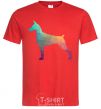 Men's T-Shirt A colored Doberman red фото