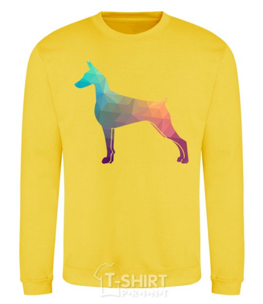 Sweatshirt A colored Doberman yellow фото