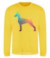 Sweatshirt A colored Doberman yellow фото