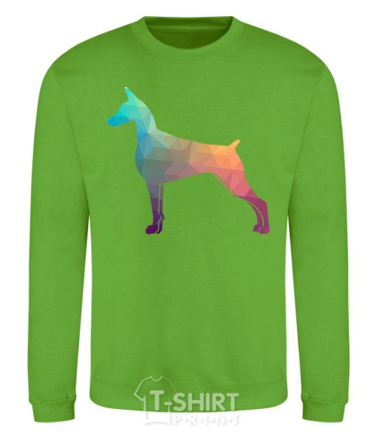 Sweatshirt A colored Doberman orchid-green фото