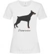 Women's T-shirt Doberman drawing White фото