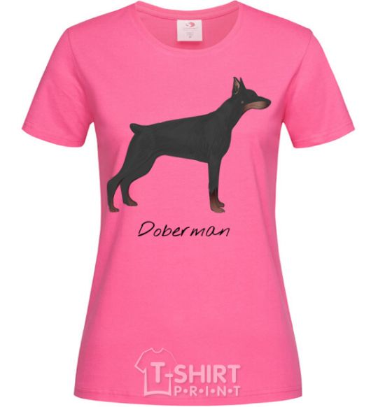 Women's T-shirt Doberman drawing heliconia фото