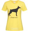 Women's T-shirt Doberman drawing cornsilk фото