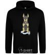 Men`s hoodie Doberman playing black фото