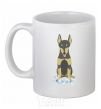 Ceramic mug Doberman playing White фото