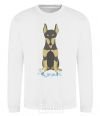 Sweatshirt Doberman playing White фото