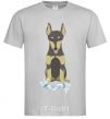 Men's T-Shirt Doberman playing grey фото