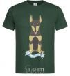 Men's T-Shirt Doberman playing bottle-green фото