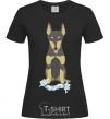 Women's T-shirt Doberman playing black фото