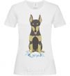 Women's T-shirt Doberman playing White фото