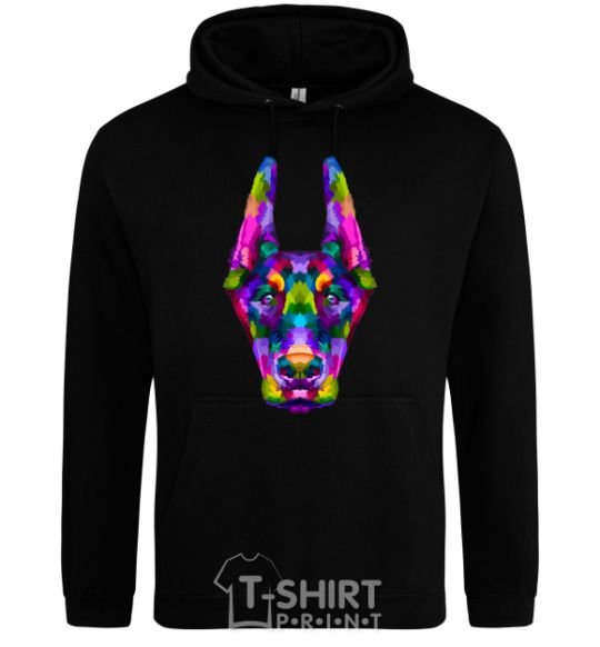 Men`s hoodie Colored doberman black фото