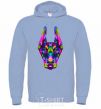 Men`s hoodie Colored doberman sky-blue фото