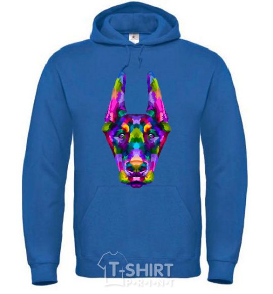 Men`s hoodie Colored doberman royal фото