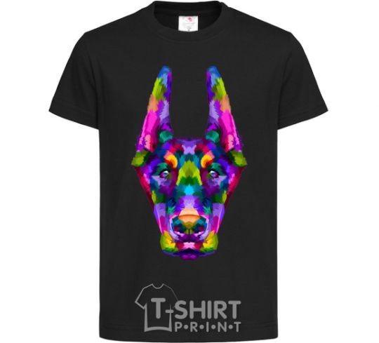 Детская футболка Colored doberman Черный фото