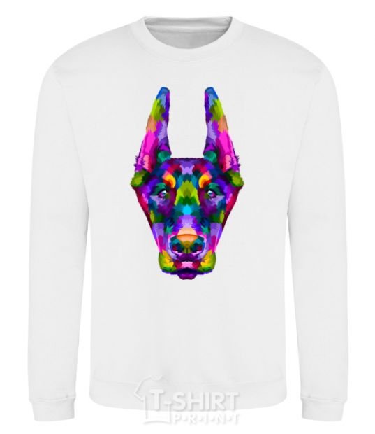 Sweatshirt Colored doberman White фото