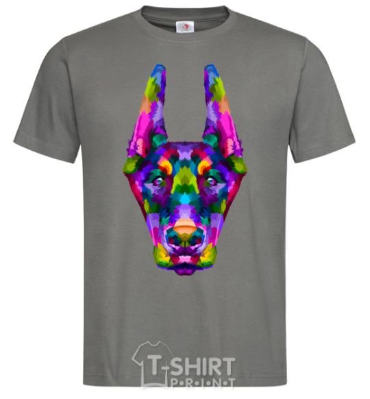 Men's T-Shirt Colored doberman dark-grey фото