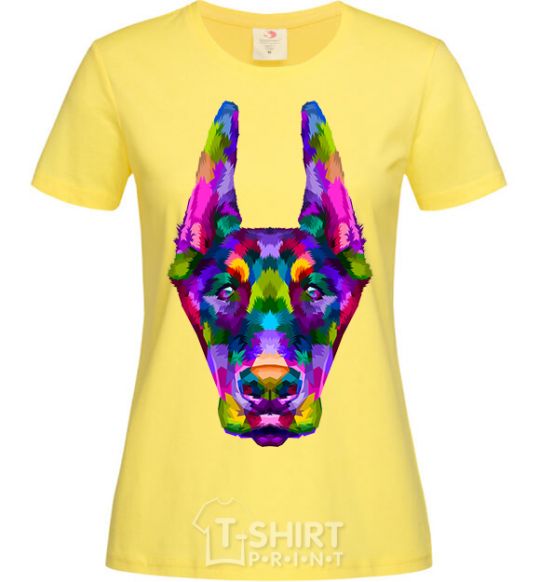 Women's T-shirt Colored doberman cornsilk фото