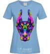 Women's T-shirt Colored doberman sky-blue фото