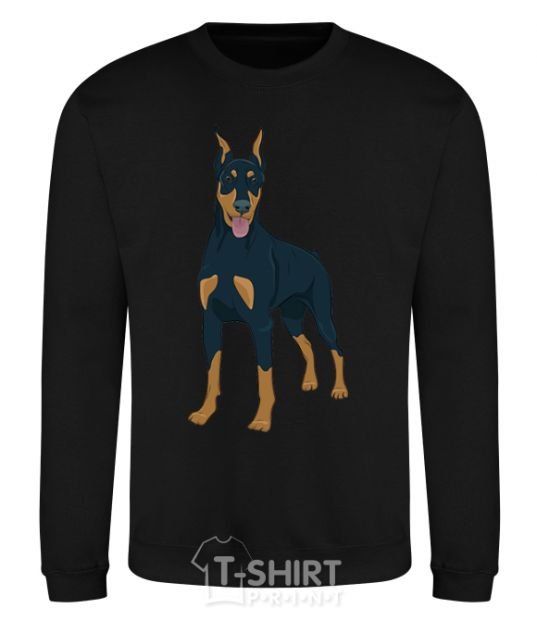 Sweatshirt The Doberman is standing black фото