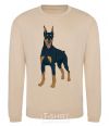 Sweatshirt The Doberman is standing sand фото