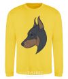 Sweatshirt Doberman portrait yellow фото